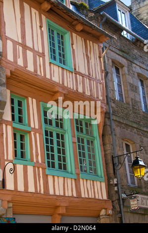 Medieval house, old town, Dinan, Brittany, France, Europe Stock Photo