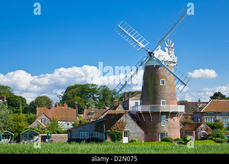 Restored 18th century Cley Windmill, Cley next the Sea, Norfolk, East Anglia, England, United Kingdom, Europe