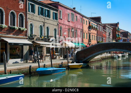 Canal on Murano Island, Venice, UNESCO World Heritage Site, Veneto, Italy, Europe Stock Photo