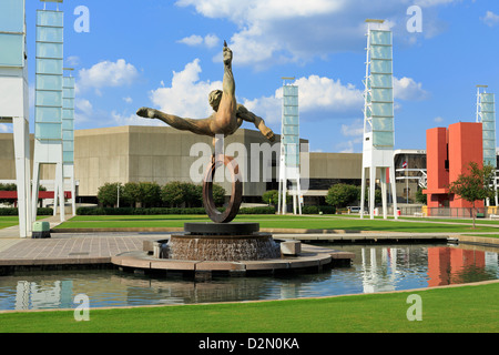 Flair Across America sculpture by Richard MacDonald, Georgia World Congress Center, Atlanta, Georgia, USA Stock Photo