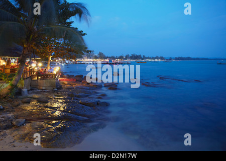 Ochheuteal Beach at dusk, Sihanoukville, Cambodia, Indochina, Southeast Asia, Asia Stock Photo