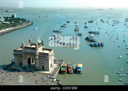 Mumbai Beach Gateway of India Taj Mahal Palace Hotel Colaba Bombay Stock Photo