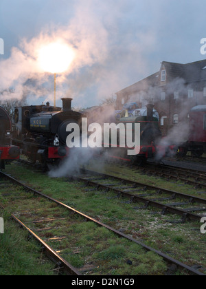 Steam locomotives on the Lincs Wolds railway Stock Photo
