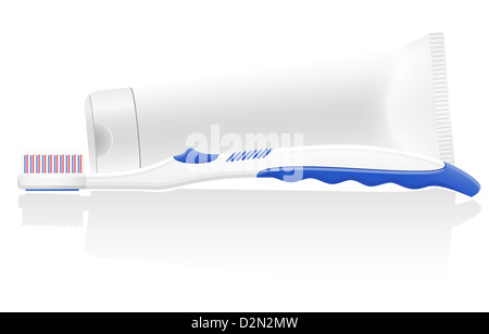 Toothbrush and Toothpaste icon on white background. Toothpaste Tube and ...