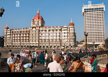 Taj Mahal Palace is a heritage, five-star, luxury hotel in the Colaba area of Mumbai, Maharashtra, India, situated next to the Gateway of India Stock Photo