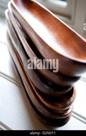Wooden Bowls Stock Photo