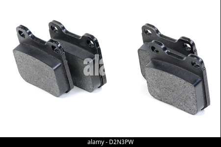 Set of Disc Brake Pads Isolated on white Stock Photo