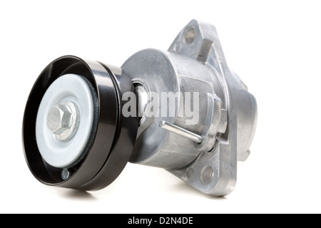 generator belt tensioner pulley. Parts of the car. Isolate on white. Stock Photo