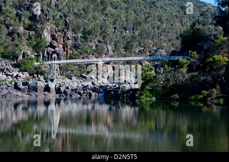 Suspension bridge over the Cataract Gorge, Launceston, Tasmania, Australia, Pacific Stock Photo