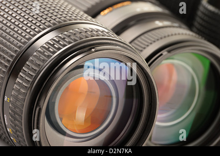 Composition with photo zoom lenses Stock Photo