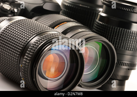 Composition with photo zoom lenses Stock Photo