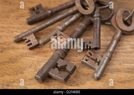 Bunch of old Fashioned Vintage Keys Stock Photo