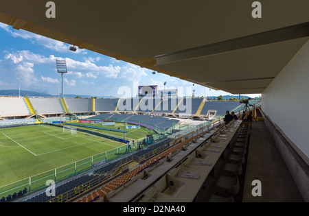 Italy, Florence, the main stand of the Artemio Franchi football stadium ...