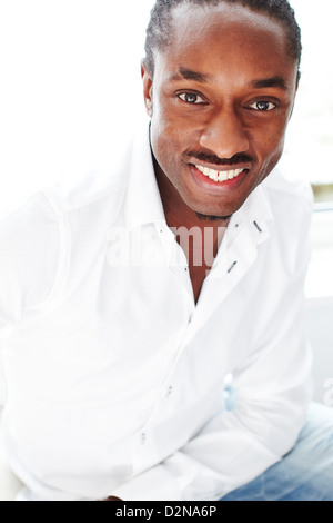 Portrait of smiling ethnic male Stock Photo