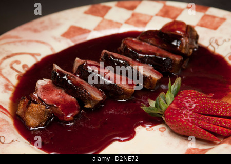 duck in red currant sauce Stock Photo