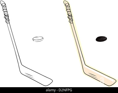 Hockey Sticks with a Puck - Coloring Page (Father's Day) | Hockey stick,  Hockey cakes, Hockey kids