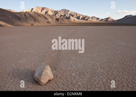 Sliding rocks at The Racetrack in Death Valley National Park, California. Stock Photo