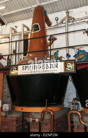 Scotland, Campbeltown, Springbank Distillery, copper pot still Stock Photo