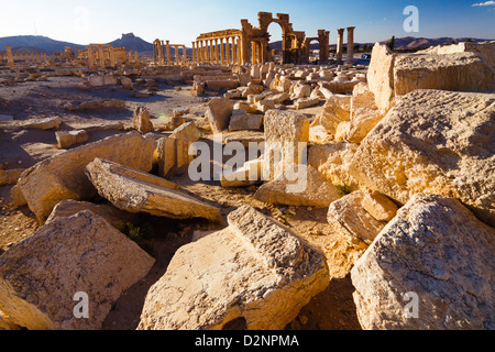 Monumental Arch of Palmyra ruins. Palmyra, Syria Stock Photo