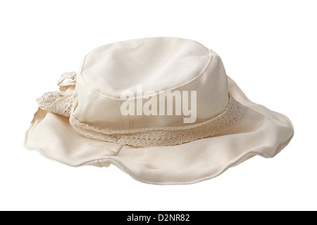 fabric summer hat isolated over white background Stock Photo