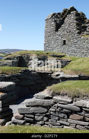 Neolithic housing at the Jarlshof Archaeological Site which contains ...