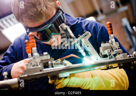 Brazer worker at Brompton Bicycle Factory in Brentford South West ...