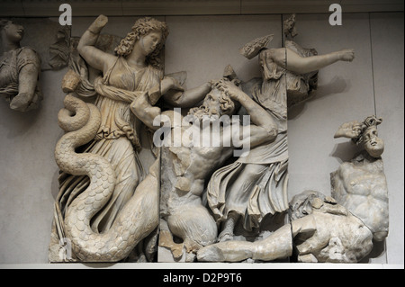 Pergamon Altar. North frieze. Gigantomachy. The goddess Ceto aiding ...