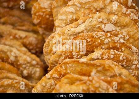 South Tyrol bakery producing traditional bred named Schuettelbrot Stock Photo