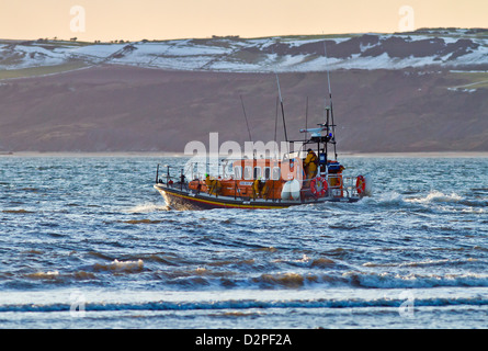 the filey lifeboat is been put into action Stock Photo