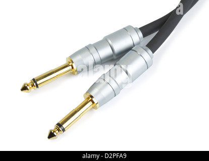 guitar audio jacks, isolated on white background Stock Photo