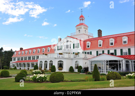 The Hotel Tadoussac, which is known as the most famous landmark in the village for more than 150 years. Stock Photo