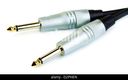 guitar audio jack, isolated on white background Stock Photo