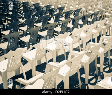 Empty chairs,Lisbon Stock Photo