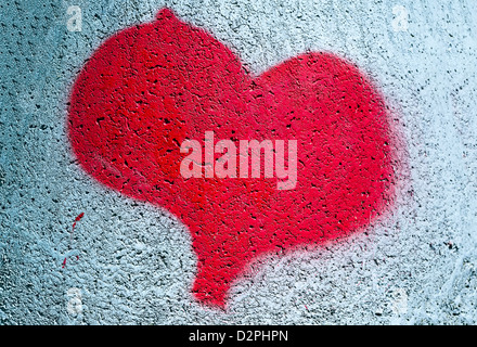 Heart symbol spray painted on a concrete bracelet Stock Photo