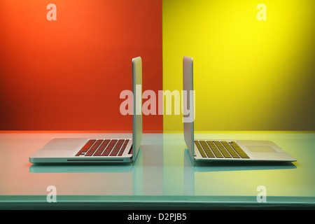 Hamburg, Germany, the Apple MacBook Pro (left) and Apple MacBook Air (right) Stock Photo