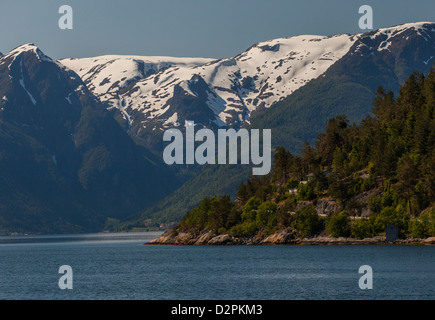 Interior of Kviknes Hotel in Balestrand, Norway along the Sognefjord, the longest fjord in Norway. Stock Photo