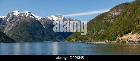 Interior of Kviknes Hotel in Balestrand, Norway along the Sognefjord, the longest fjord in Norway. Stock Photo