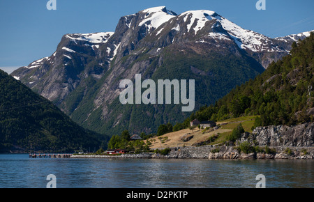 Interior of Kviknes Hotel in Balestrand, Norway along the Sognefjord, the longest fjord in Norway. Stock Photo