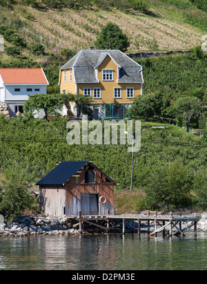 Interior of Kviknes Hotel in Balestrand, Norway along the Sognefjord, the longest fjord in Norway. Stock Photo