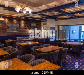 Interior of Kviknes Hotel in Balestrand, Norway along the Sognefjord, the longest fjord in Norway. Stock Photo