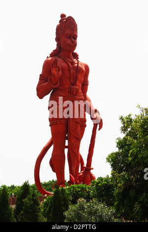 Idol of Lord Hanuman at a temple, Chhatarpur Temple, New Delhi, India Stock Photo