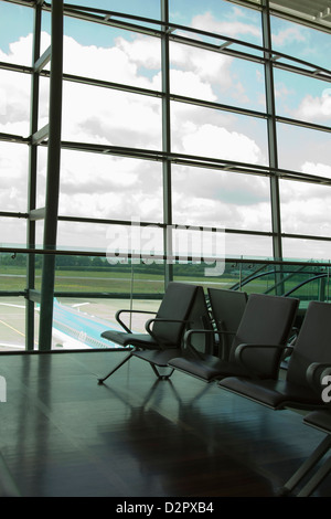 Chairs in an airport lounge, Cork Airport, Cork, County Cork, Republic of Ireland Stock Photo