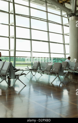 Chairs in an airport lounge, Cork Airport, Cork, County Cork, Republic of Ireland Stock Photo