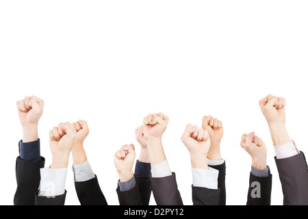 hand of business group with fist gesture Stock Photo