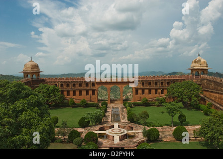 High angle view of garden in a fort, Jaigarh Fort, Jaipur, Rajasthan, India Stock Photo