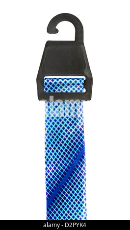 blue tie with hanger isolated on white background Stock Photo