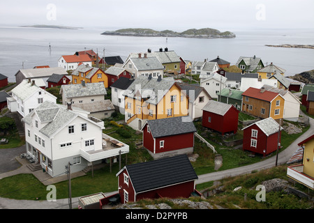 Once a small fishing village on the island of Ona, now summer cabins, Ona, Sandoy, Norway Stock Photo