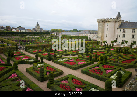 Gardens, Chateau de Villandry, UNESCO World Heritage Site, Indre-et-Loire, Touraine, Loire Valley, France, Europe Stock Photo