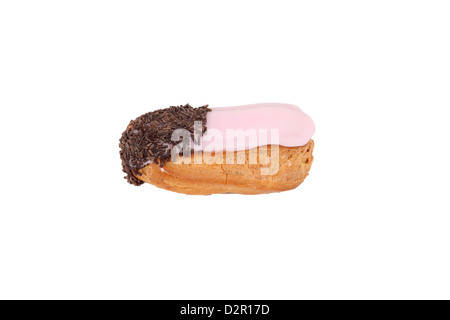 Eclair covered in icing Stock Photo