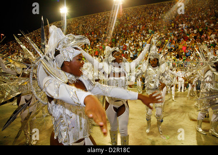 Carnival parade at the Sambodrome, Rio de Janeiro, Brazil, South America Stock Photo